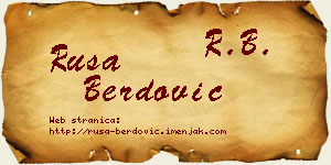 Rusa Berdović vizit kartica